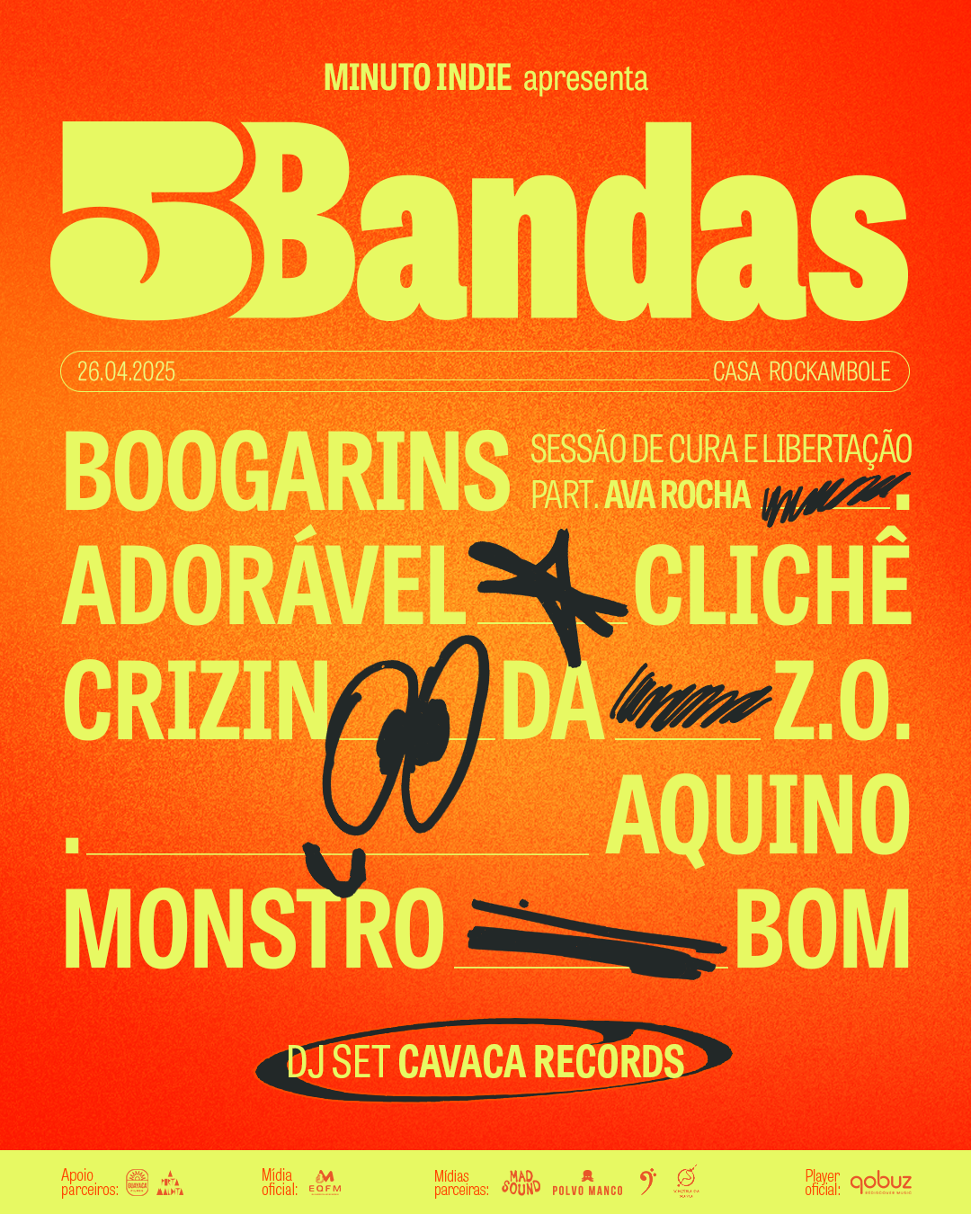 Line-up 5 Bandas · 26.04.2025