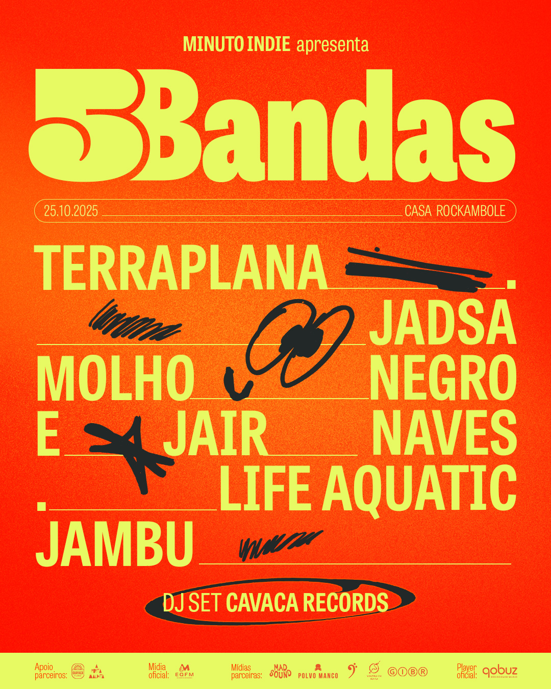 Line-up 5 Bandas · 25.10.2025